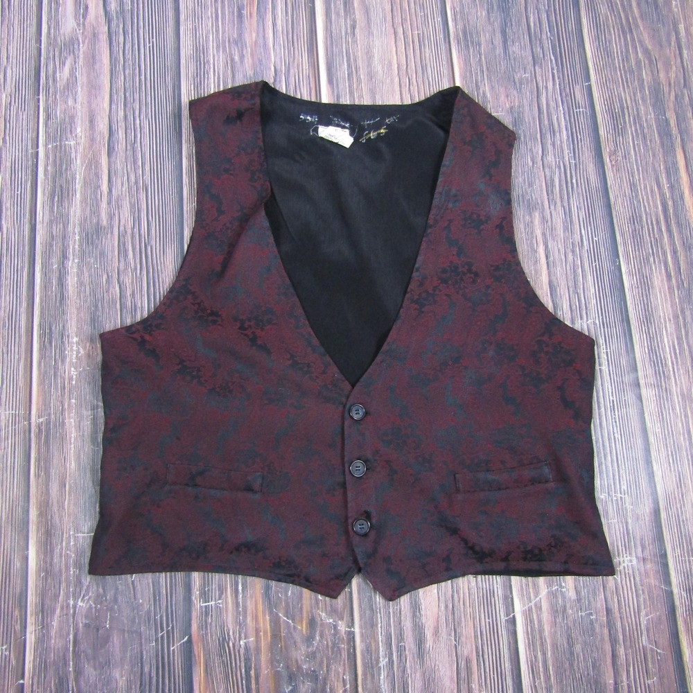 Suit Vest Uniforms To You Mens 44 Red Paisley Tuxedo Formal Waistcoat Vest